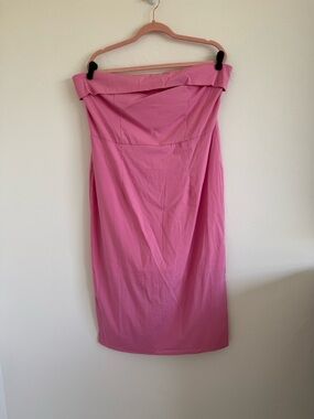 Pink Lily Strapless Pink Midi Dress